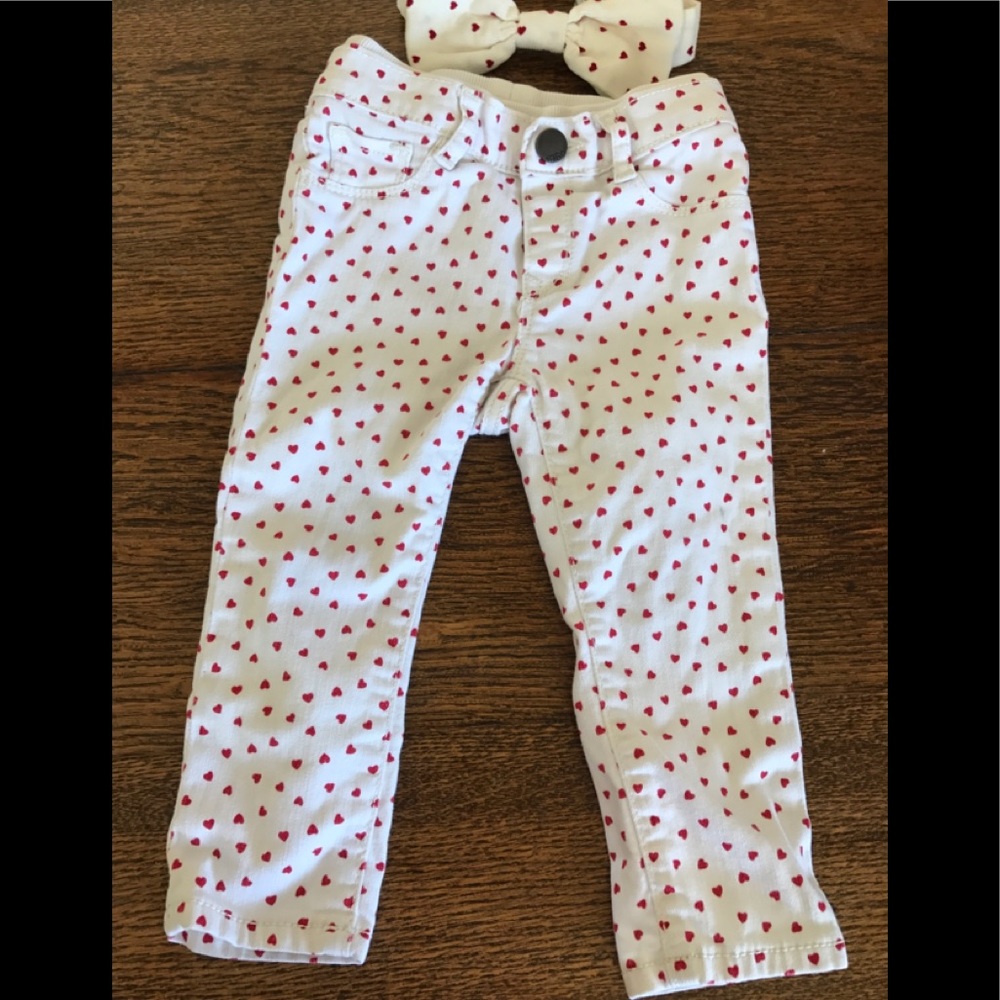Gap heart jeans w matching headband.  Size 18/24